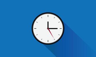 Simple Wall Clock Displaying TIME Against a Blue Background With a Shadow EffecT vector