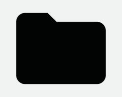 Folder Document File Computer App Cutout Silhouette Archive Application Storage Store Organize Flat SVG Sign Icon Shape Outline Black White vector