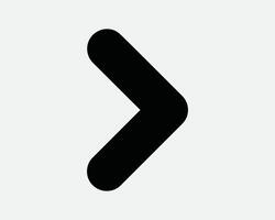 Right Caret Arrowhead Arrow Point Pointing Pointer Side Beside Next Page Swipe Orientation Navigation Icon Sign Shape Line Outline Black White vector