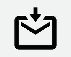 Email E Mail Letter Envelope Message Inbox Incoming Note Attach Attachment Send Post Postal Receive SVG Sign Icon Shape Outline Black White vector