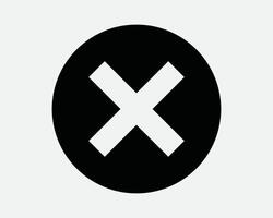 Cancel Round Icon Cancellation Delete Error Cross X Close Negative Circle Circular Button No Mark Ban Sign Icon SVG Shape Outline Black White vector