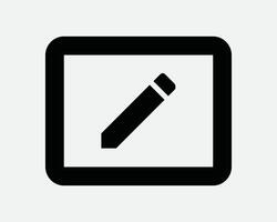 Edit Pen Box Frame Editing Tool Pencil Draw Color Office School Stationery App Application Note Editor SVG Sign Icon Shape Outline Black White vector