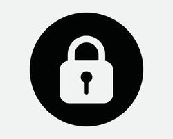 Locker Security Safe Password Secure Encryption Lock Padlock Key Keyhole Classified Secret Protection Icon Sign Shape Line Outline Black White vector