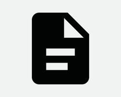 Document Paper Sheet File Word Doc Text Line Fold Folded Contract Archive Message Note Resume Book Form Icon SVG Shape Outline Black White vector