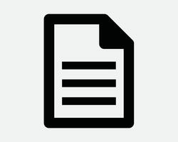 Document File Paper Doc Word Fold List Form Archive Report Note Contract Folder Web Website App Message Icon Sign Shape Line Outline Black White vector