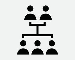 Family Tree Network Genealogy Teamwork Team Organization Structure Leadership Leader Flow Chart Connection Black White Sign Icon Shape Outline vector