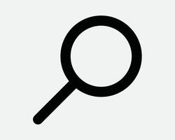 Magnifying Glass Search Look Up Research Investigate Inspect Zoom In Out Scale Scrutinize Discover Icon Sign Line Outline Black White Shape vector