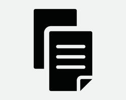 Copy Document File Paper Text Page Contract Sheet Archive Message List NoteWord Application Agreement Icon Sign SVG Shape Outline Black White vector