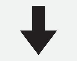 Down Arrow Pointer Pointing Point Under Beneath Underneath Download Below Descend Regress Backout Back SVG Sign Icon Shape Outline Black White vector