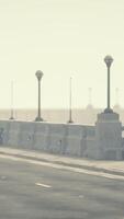 Old empty bridge on a foggy day video