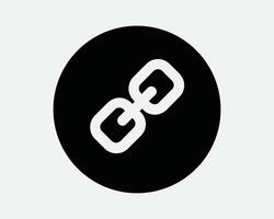 Round Chain Link Connection Circle Button Attachment Attach Protection Secure Security Metal Linked Icon Sign Shape Line Outline Black White vector