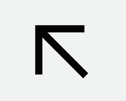 Northwest North West Pointer Pointing Arrowhead Arrow Navigation Path Location Aim Here There Up Left SVG Sign Icon Shape Outline Black White vector