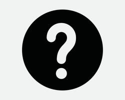 Queries Question Mark Questionnaire FAQ Curious Help Circle Circular Round Button Support Solution Query Sign Icon Shape Outline Black White vector