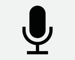 Podcast Talk Show Mike Mic Microphone Record Recording Radio Presenter Speech Media Sound Music Broadcast Icon Sign Line Outline Black White Shape vector
