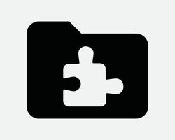 Puzzle Piece Folder File Document Idea Solution Challenge Logic Portfolio App Computer Education Internet SVG Sign Icon Shape Outline Black White vector