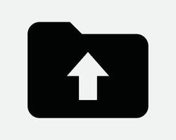 Upload Up Load Folder File Paper Storage Archive Uploading Attach Send Save Cloud Digital Computer Net SVG Sign Icon Shape Outline Black White vector