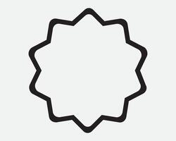 Star Tag Button Seal Sticker Label Line Starburst Explosion Price Marketing Sign Sale Award Blank Empty Frame Icon SVG Shape Outline Black White vector