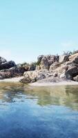 panoramic view of nice colorful huge cliff and sea video