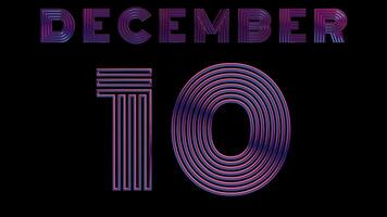 néon retro calendário ciclo animação - dezembro video