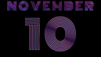 néon retro calendário ciclo animação - novembro video