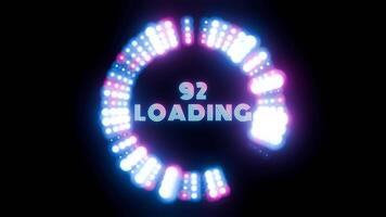 Retro Loading Animation Futuristic Progress Circle with Vibrant Neon Colors video