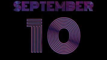 néon retro calendário ciclo animação - setembro video