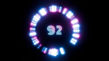 Retro Loading Animation Futuristic Progress Circle with Vibrant Neon Colors video