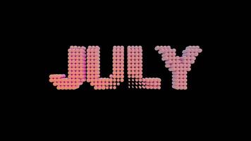 JULY - 3D Pastel Gradient Isolated Loop Vide video