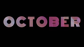 OCTOBER - 3D Pastel Gradient Isolated Loop Vide video