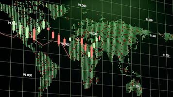 Global Financial Data Visualization Digital World Map with Trading Chart video