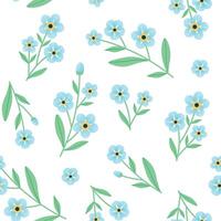 Seamless pattern with Forget me not Flower. Plant ornament for fabric, background, wallpaper. illustration. vector