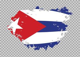 Stroke brush textured flag of Cuba on isolated background vector