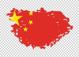 Stroke brush textured flag of China on isolated background vector