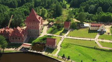 View from the top of the Sula Interactive History Park Museum in Belarus. Medieval historical complex video