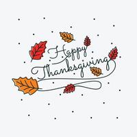 Typography letter Happy Thanksgiving Day for element design background vector