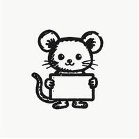Mouse Animal Head Square Frame Background vector