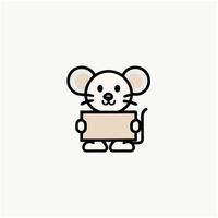 Mouse Animal Head Square Frame Background vector