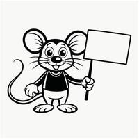 Mouse Animal Head Square Frame Background vector