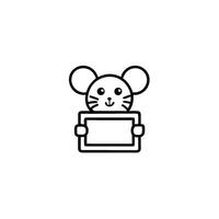 Mouse Animal Head Square Frame Background vector