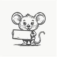 Mouse Animal Head Square Frame Background vector