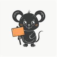 Mouse Animal Head Square Frame Background vector
