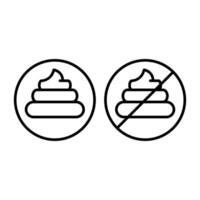 poop line icon vector