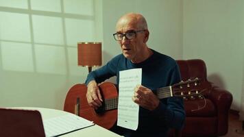 Old Man Learning How To Read Musical Compositions video