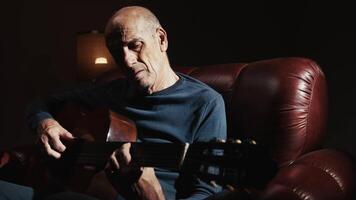 Old Composer Playing On The Sofa video