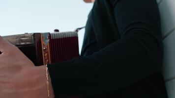 Rapid Hands Of An Accordion Player Close Up video