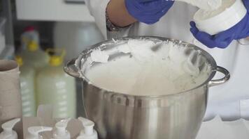 Manual filling of medical cream video