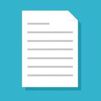 Blank White Document with Gray Lines on Blue Background vector