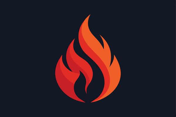 Abstract Flame Logo Design with Red and Orange