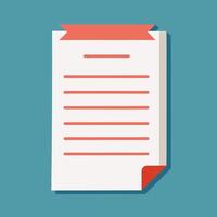 Paper Sheet With Red Ribbon and Lines vector