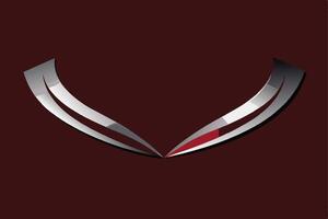 Abstract Silver Red Curved Lines Design vector